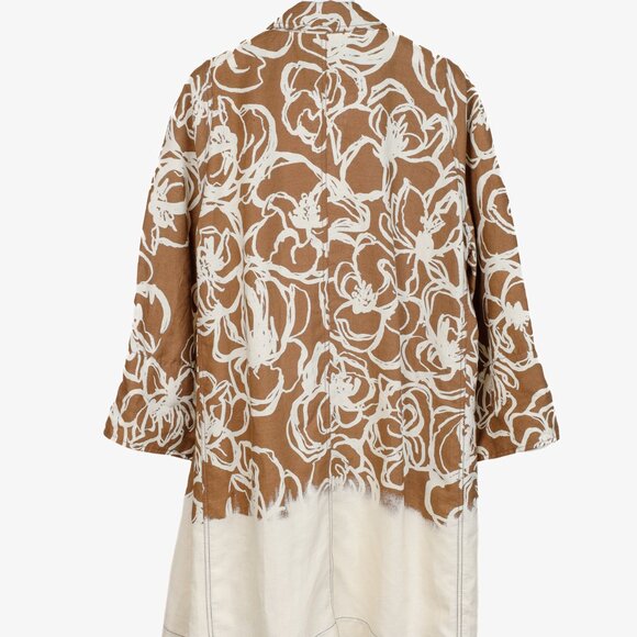 Annette Gortz Abstract Floral Linen Duster Coat - Picture 2 of 10